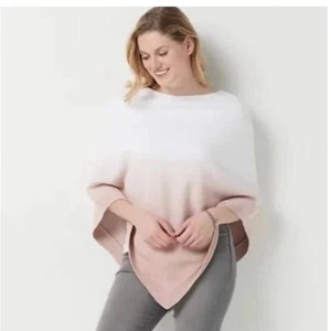 Barefoot Dreams CozyChic Ultra Lite Ocean Breeze Poncho Ombre Rose Mist One Size - Picture 1 of 8
