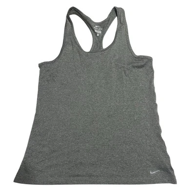 Camiseta sin mangas deportiva Nike Dri-Fit Racer Back para mujer grande gris atletismo correr yoga Foto 1 de 4