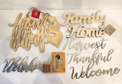 Lot of 9 Signs for Wreath and Home Decor Arts & Crafts NEW - Image 1 of 4