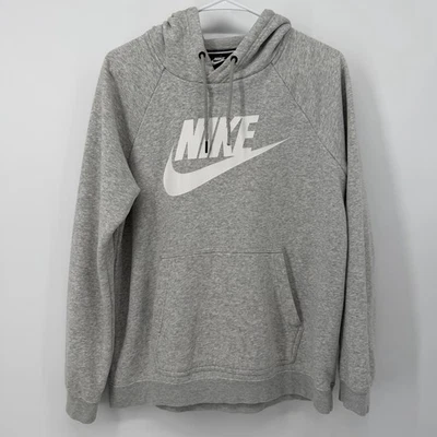 Sudadera con capucha polar Nike Essential para mujer talla mediana gris blanco Foto 1 de 4