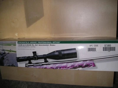 Escopo de rifle Springfield Armory modelo governamental 10x56 iluminado Mil Dot Japão - Imagem 1 de 4