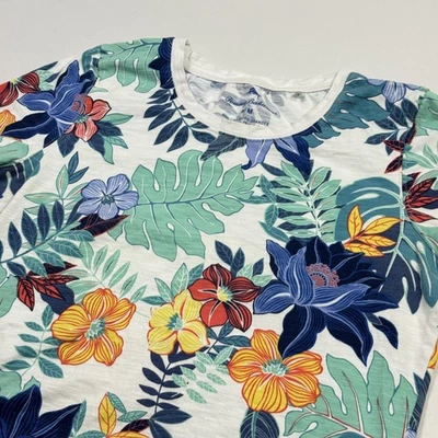 Tommy Bahama 衬衫女式中号白色花卉热带棉混纺弹力 — 第 1/4 张图片