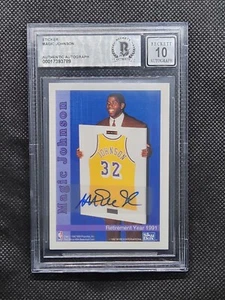 1992 Skybox Magic Johnson Rookie/ Retirement Year Auto BGS 10 - Picture 1 of 2