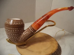 SERVI PIPA PIPE PFEIFE IN SCHIUMA MEERSCHAUM BENT BULLDOG 1C(21) NUOVA - Bild 1 von 9