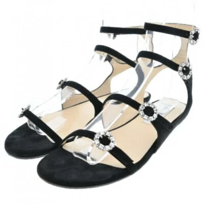 Sandalias de gladiador de gamuza JIMMY CHOO en negro, talla 5 de EE. UU. [EN MUY BUEN ESTADO] limitadas de JAPÓN Foto 1 de 4