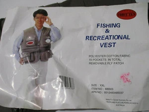 FISHING VEST. FORCE TEN. XXL. 10 POCKETS. REMOVABLE FLY PATCH. - Picture 1 of 8