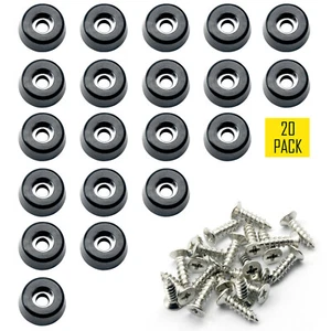 3/4" kleine Hartgummi Stoßfüße mit Edelstahlscheibe und Schrauben, 20er Pack - Bild 1 von 7