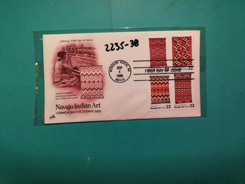 U. S.Stamp FDC- 2235-38 - Navajo Art  - ArtCraft cachet- comb. shipping - Image 1 of 1