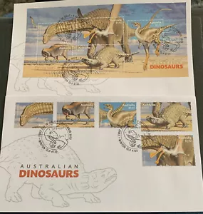 Australia FDC 2022 Dinosaurs M/S & Set Of Stamps Scarce Items - Picture 1 of 6