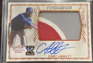 2020 LEAF TRINITY CORY ABBOTT XRC ROOKIE LOGO 3-COLOR PATCH AUTO CUBS - Bild 1 von 2