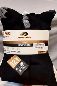 New Mossy Oak 11 Pack Cushion Crew Sport mens Soc ks Sz 10-13 - Picture 1 of 9