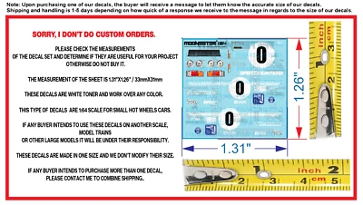 Calcomanía de tóner blanco 1/64 tobogán acuático Datsun 510 Speedhunters T-H para Hot Wheels Foto 1 de 2