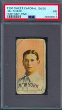 1909-11 T206 SWEET CAPORAL HAL CHASE (Portrait pink/HOF) PSA 1 !!