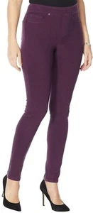 DG2 Diane Gilman Stretch Twill Knit Skinny Jegging Eggplant Tall S NEW (117) - Picture 1 of 4
