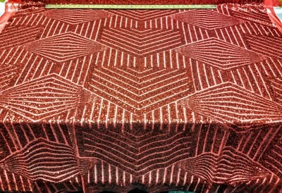 Red Geometric Sequin Fabric on Mesh 2 Way Stretch "BombShell Sequins" - Image 1 of 4