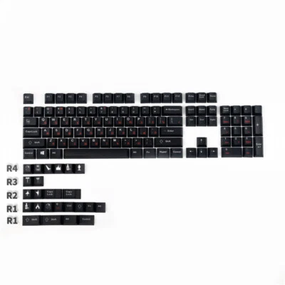 Black Simple Russian Keycap Cherry PBT 128 KeyCaps in Box for Cherry MX Keyboard - Image 1 of 4