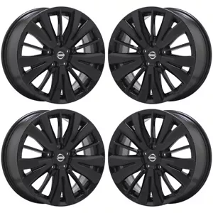 18" Nissan Pathfinder Gloss Black wheels rims Factory OEM set 4 62742 - Picture 1 of 8