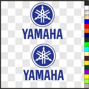 Yamaha 2 stickers decals x 2 motorcycle helmet laptop etc. various sizes/colours - Picture 1 of 4