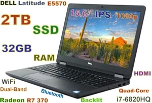 (3D-Design) DELL E5570 i7-6820HQ 2TB SSD 32GB 15.6 FHD Radeon R7 Backlit HDMI - Picture 1 of 11
