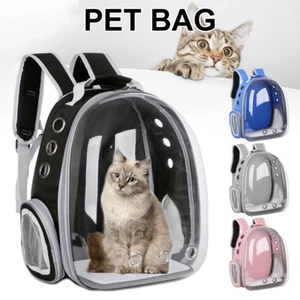 Astronaut Window Cat Carrier Backpack Transparent Outdoor Pet Travel Space Bag - Picture 1 of 19
