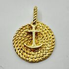 14k Yellow Gold Anchor / Coiled Rope Fashion Pendant 5.25g (8PO-2425)