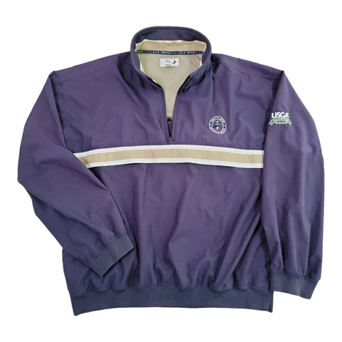 2002 U.S. Open Ashworth Bethpage Black Mens Pullover Golf Jacket Pockets sz XL Cover