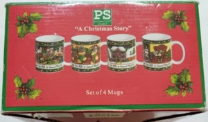 Portmeirion Studios Susan Winget ~ A Christmas Story Set of 4 Coffee Mugs Cups - Picture 1 of 1