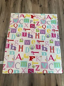 Laura Ashley Baby Alphabet ABC Letters Print Reversible Blanket 31" x 35" Soft P - Picture 1 of 5