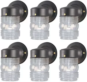 (6) ea Westinghouse 66885 Black Single Lamp Jelly Jar Wall Light Fixtures - Picture 1 of 8