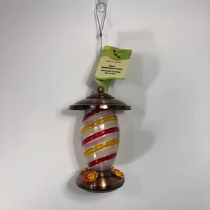 Hummingbird Feeder Hand Painted Glass Bottle 24oz 4-Feeding Ports - Brand New - Picture 1 of 3