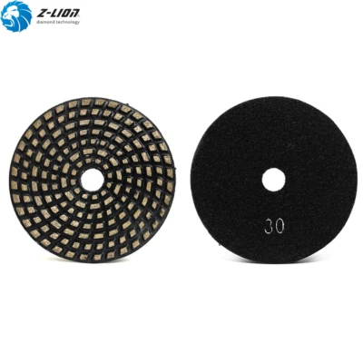 Z-LION 5 Inch Diamond Polishing Pad Sintered Metal Bond Dry/Wet Grit 30-400# Grinding