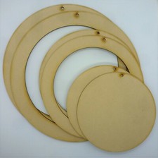 Wreath 6 x mixed CIRCLE BLANK RING plaque board artist Wooden MDF J35 L21-22