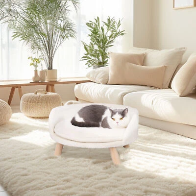 Cojín de cama elevado lavable ultra suave para perros gatos sofá cama acurrucada Foto 1 de 4