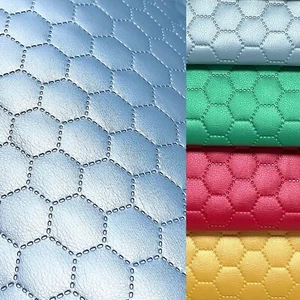 0,5 BIENENWABE gestepptes ÖkoLeder SOFT Kunstleder Automotiv GTS Polstermaterial - Bild 1 von 13