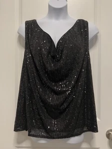 Ava & Viv schwarze Paillettenbluse für Damen Größe 4X - Bild 1 von 5
