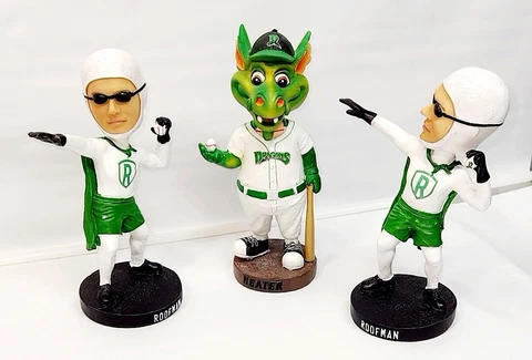 Dayton Dragons Mascots Heater 2001 1st Bobble Head Season Ticket Holders Roofman Cover