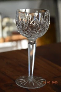 Waterford Crystal LISMORE Wine Hock Stem Goblet 7 1/8" Gothic Mark Repaired - Picture 1 of 6