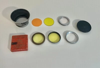 Leica E. Leitz Yellow 1 Filter f1.5 Summarit, UV filter, sunshade, body cap - Image 1 of 4