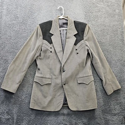Pioneer Wear Blazer Sportcoat Men 44L Western Vintage Gray Made in USA *Flaws - Image 1 of 4
