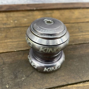 Vintage Chris King Headset 1 1/8 Inch NoThreadset Pewter Bold Logo Faded Scratch - Picture 1 of 14
