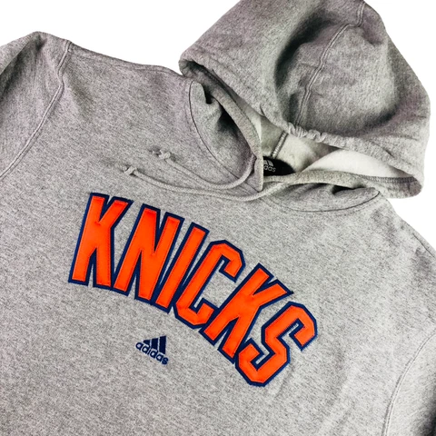 New York Knicks Men's Adidas Hoodie Sweatshirt Gray  • Large Cover