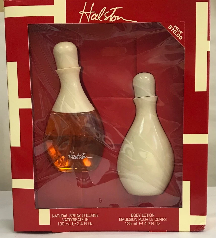 Halston Natural Spray Cologne and Body Lotion Set