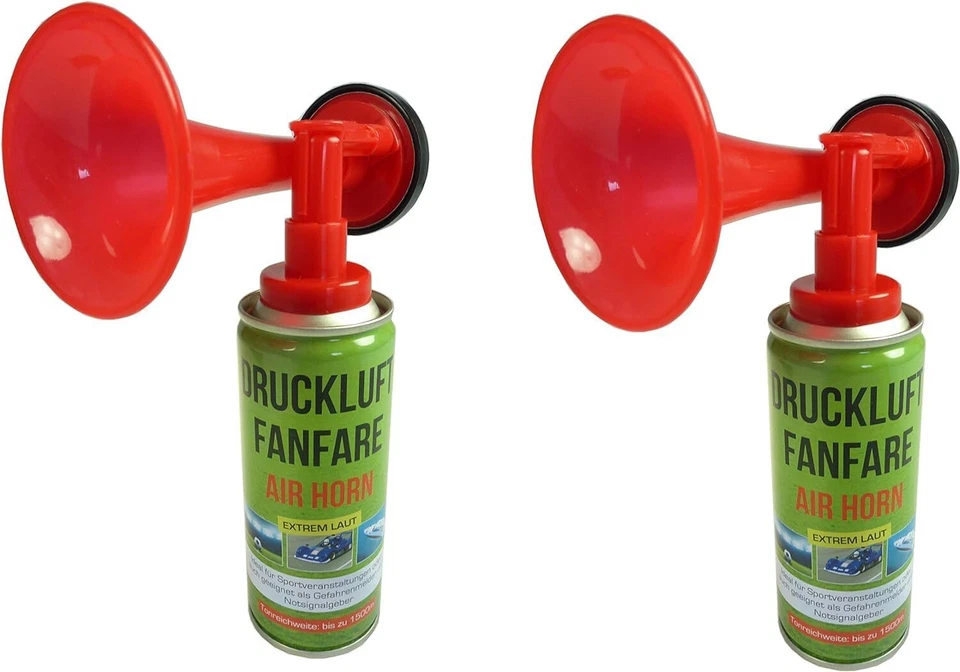 JUNG 2x Airhorn Fanfare mit Gas 210ml Druckluftfanfare Gashorn Deutschland - Bild 1 von 1
