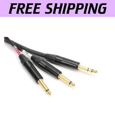 Cable de contacto dorado duradero de 1/4" TRS a doble TS para grabación y rendimiento Foto 1 de 4