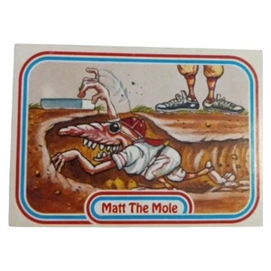 Card #32 Matt the Mole Baseball Sticker Back Donruss Awesome Leaf Inc 1988 - Picture 1 of 2