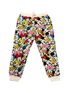 Disney Mickey & Friends Jogger Pants Juniors XL Cotton Multicolor Graphic Print - Picture 1 of 5