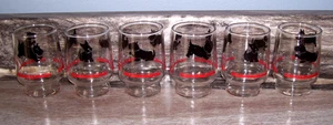 Set of 6 Federal Scotty Dog Juice Glasses Very Nice! - Picture 1 of 5