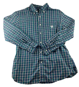 Chaps Performance Karohemd Herren Gr. M blau türkis weiß Button Down Tasche - Bild 1 von 4
