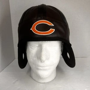 Vintage Style Chicago Bears Reebok Helmet Hat NFL Football Faux Leather EUC - Picture 1 of 6