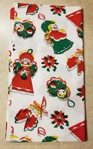 Vintage Handarbeit Weihnachten Tischdecke 50er 68" L x 36" B Kitsch Weihnachtsstern - Bild 1 von 5